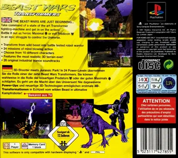 Beast Wars - Transformers (EU) box cover back